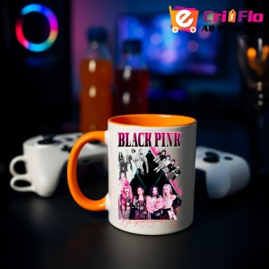 Cana K-POP cu formatia trupa KPOP BLACKPINK AUTOGRAF ROSU 615 - Img 41