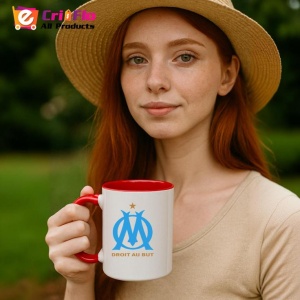 Cana Olympique de Marseille Franta , cu logoul stema echipei, Cadoul Perfect - Img 48