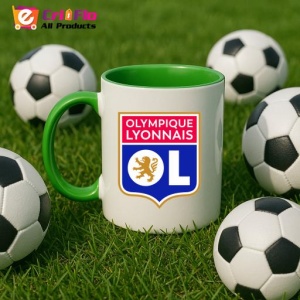 Cana Olympique Lyonnais Franta , cu logoul stema echipei, Cadoul Perfect - Img 23