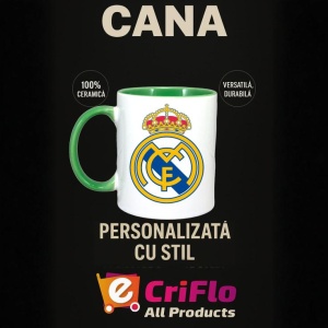 Cana Real Madrid CF Spania , cu logoul stema echipei, Cadoul Perfect - Img 20