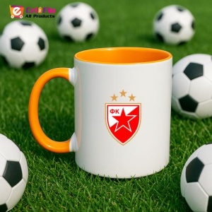 Cana Red Star Belgrade Serbia , cu logoul stema echipei, Cadoul Perfect - Img 43