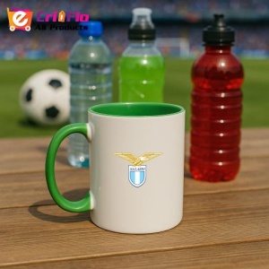 Cana SS Lazio Italia , cu logoul stema echipei, Cadoul Perfect - Img 21