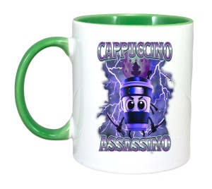 Cana Tralalero TraLaLa cu Italian Brainrot Cappuccino Assassino, Funny Cappuccino Meme - Img 2