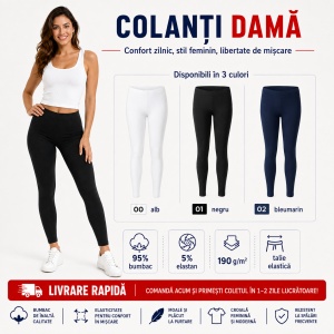 Colanți Damă din Bumbac, Elastici, Slim Fit și Confortabili – Balance 610