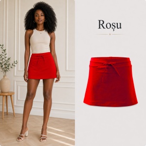 Fustă Damă 2 în 1 tip Fustă-Pantalon cu Pantaloni Scurți, Casual Sport și Elastică – Two in One 604 - Img 16