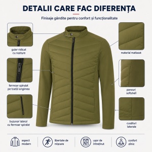 Geacă Bărbați tip Jachetă Hibridă Profesională, Matlasată și Softshell – Cross 555 - Img 9