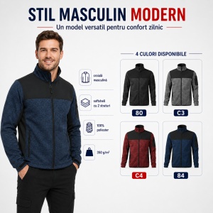 Geacă Bărbați tip Jachetă Softshell cu Fleece, Modernă și Confortabilă – Casual 550 - Img 5