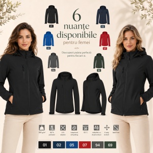 Geacă Damă tip Jachetă Softshell cu Glugă, Elastică și Călduroasă – Trail 549 - Img 5