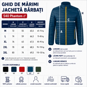 Geacă tip Jachetă Bărbați cu Fermoar, Matlasată și Ușoară – Phantom 540 - Img 4