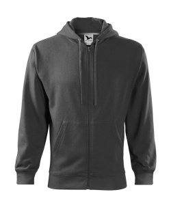 Hanorac barbat tip bluza cu fermoar si 2 buzunare de culoare gri inchis