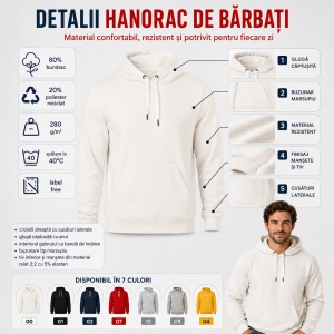Hanorac Bărbați Malfini 840 Break – 280 g/m², 80% Bumbac, S–3XL - Img 3