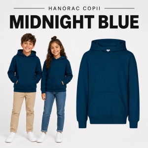 Hanorac copii Malfini 423 Chill cu glugă, buzunar marsupiu, interior pieptănat și croială lejeră - Img 15