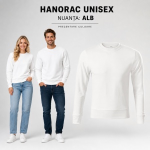 Hanorac unisex fără glugă tip bluză, pentru damă și bărbat, 260 g/m² - Img 11