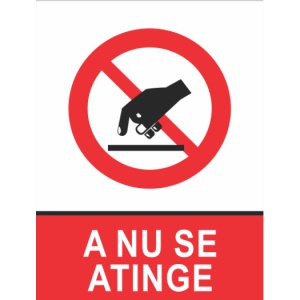 Indicator A nu se atinge, Sticker autocolant