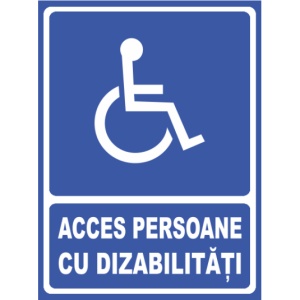 Indicator Acces persoane cu dizabilitati, Sticker autocolant