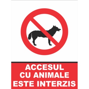 Indicator Accesul cu animale este interzis, Sticker autocolant