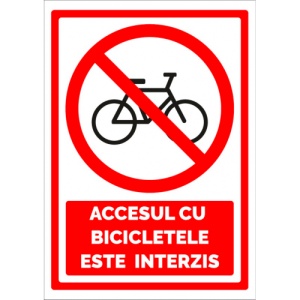 Indicator Accesul cu bicicletele este interzis, Sticker autocolant