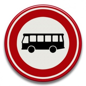 Indicator Accesul interzis autobuzelor, Sticker autocolant