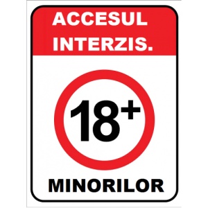 Indicator Accesul interzis minorilor, Sticker autocolant