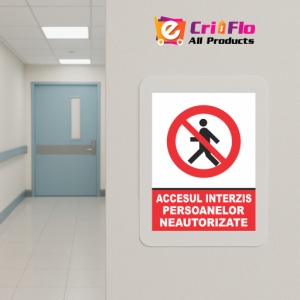 Indicator Accesul interzis persoanelor neautorizate, Sticker autocolant - Img 5