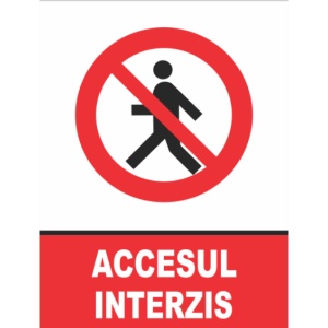 Indicator Accesul interzis, Sticker autocolant