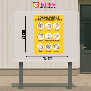 Indicator Afis masuri covid spalat corect maini, Sticker autocolant - Img 2