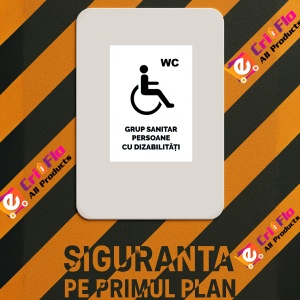 Indicator Alb grup sanitar persoane cu dizabilitati, Sticker autocolant - Img 3