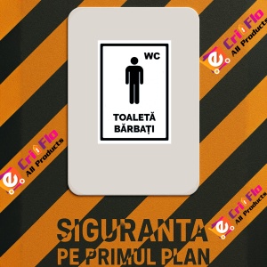 Indicator Alb pentru wc toaleta barbati, Sticker autocolant - Img 3