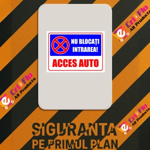 Indicator Albastru cu rosu nu blocati intrarea acces auto, Sticker autocolant - Img 3