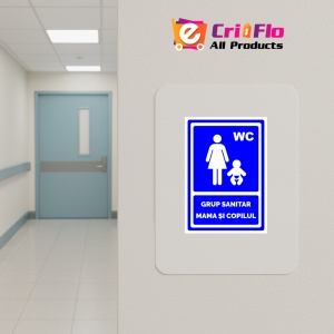 Indicator Albastru pentru grup sanitar mama si copilul, Sticker autocolant - Img 5