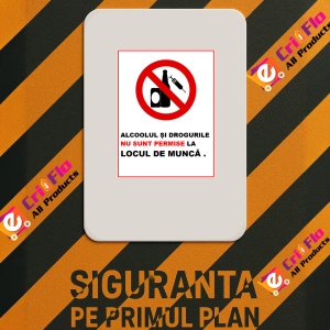 Indicator Alcoolul si drogurile nu sunt permise la locul de munca, Sticker autocolant - Img 3