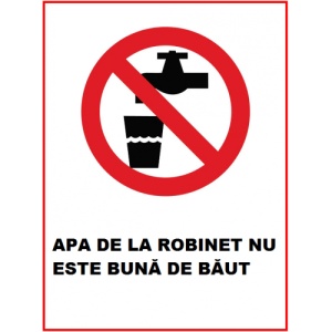 Indicator Apa de la robinet nu este buna de baut, Sticker autocolant
