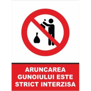 Indicator Aruncarea gunoiului este interzisa, Sticker autocolant