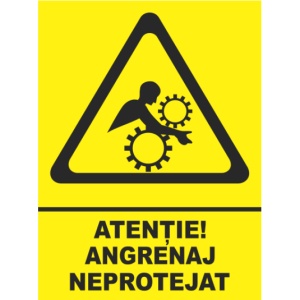 Indicator Atentie angrenaj neprotejat, Sticker autocolant - Img 1