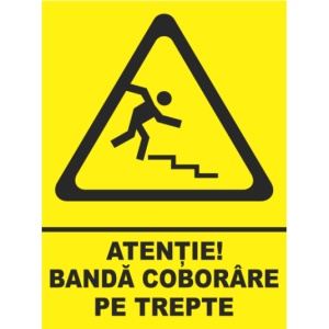 Indicator Atentie banda coborare pe trepte, Sticker autocolant