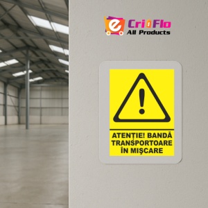 Indicator Atentie banda transportatoare in miscare, Sticker autocolant - Img 4