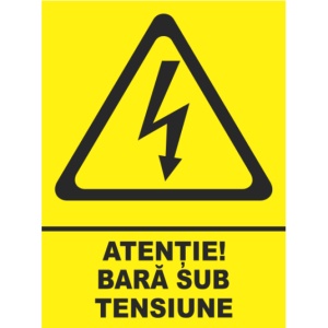 Indicator Atentie bara sub tensiune, Sticker autocolant - Img 1