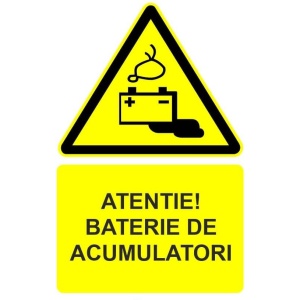 Indicator Atentie baterie de acumulatori indicator de avertizare, Sticker autocolant - Img 1