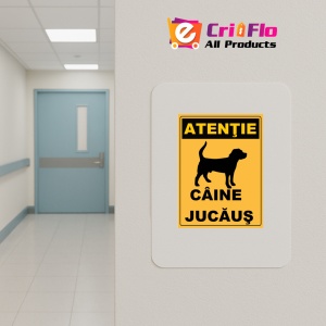 Indicator Atentie caine jucausi, Sticker autocolant - Img 5