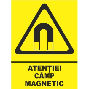 Indicator Atentie camp magnetic, Sticker autocolant
