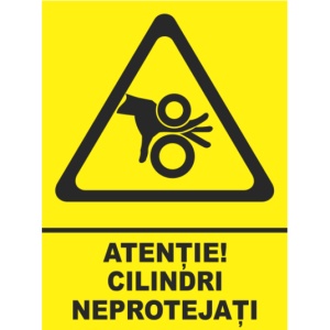 Indicator Atentie cilindrii neprotejati, Sticker autocolant