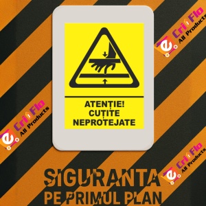 Indicator Atentie cutite neprotejate, Sticker autocolant - Img 3