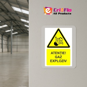 Indicator Atentie gaz exploziv indicator de avertizare, Sticker autocolant - Img 4