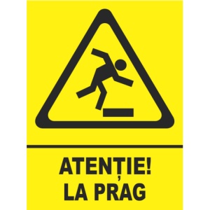 Indicator Atentie la prag, Sticker autocolant