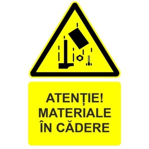 Indicator Atentie materiale in cadere indicator de avertizare, Sticker autocolant