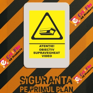 Indicator Atentie obiectiv supravegheat video, Sticker autocolant - Img 3