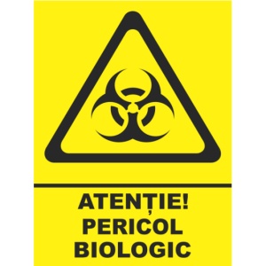 Indicator Atentie pericol biologic, Sticker autocolant