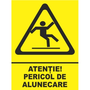 Indicator Atentie pericol de alunecare, Sticker autocolant