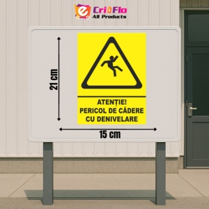 Indicator Atentie pericol de cadere cu denivelare, Sticker autocolant - Img 2