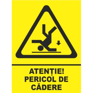 Indicator Atentie pericol de cadere, Sticker autocolant